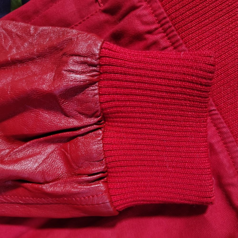 DIAMOND + MICHAEL JACKSON COLLAB -Genuine Red Leather Jacket ( NWOT😲🔥🔥) - Picture 10 of 14